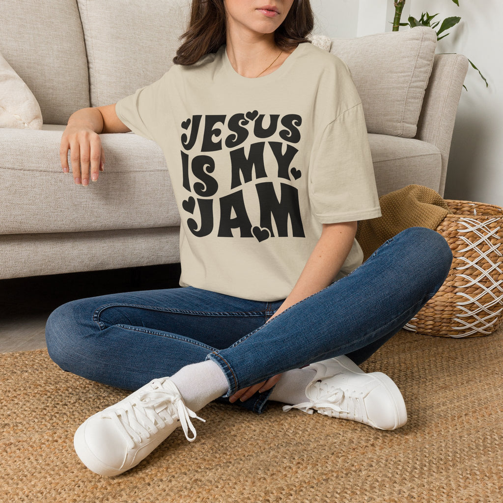 Jesus Is My Jam T-Shirt — Retro Heart Faith Tee