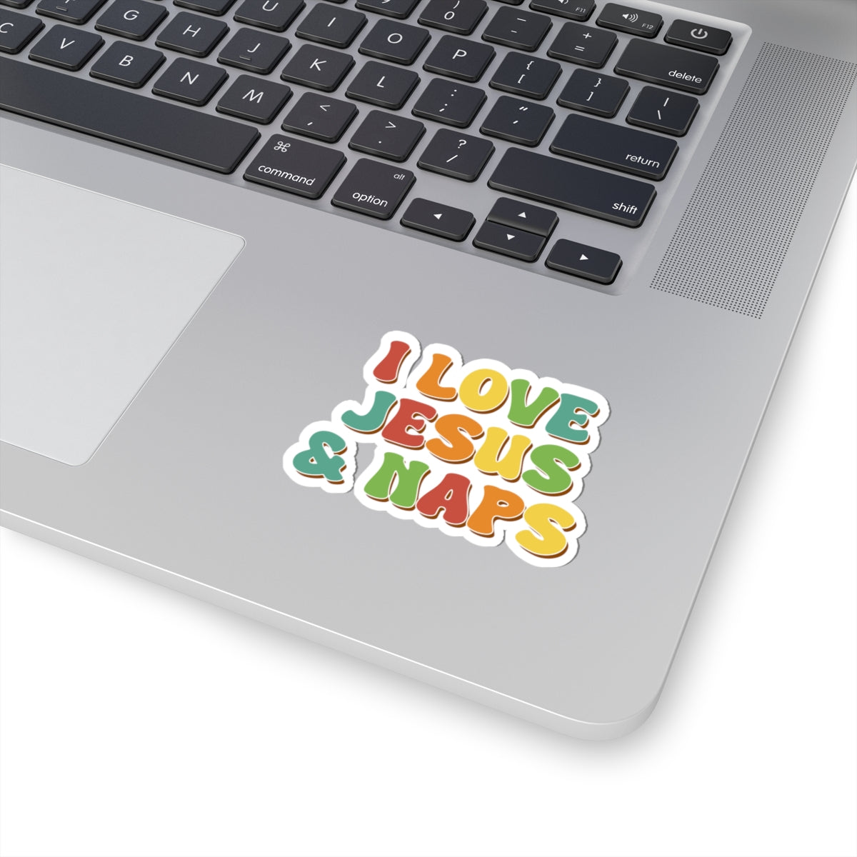 I Love Jesus & Naps Sticker — Retro Colorful Faith Vinyl Kiss-Cut