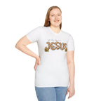 Jesus Leopard Print T-Shirt — "All My Hope Is In Jesus" Floral Faith Tee