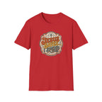 Christian T-Shirt — "Jesus Saves" Vintage Script Faith Tee