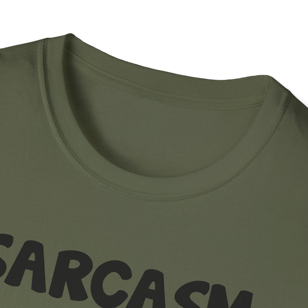 Sarcasm T-Shirt — "Sarcasm because slapping people is probably a sin" Funny Graphic Tee