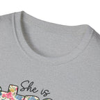 She Is Strong Floral T‑Shirt — Proverbs 31:25 Inspirational Women’s Tee