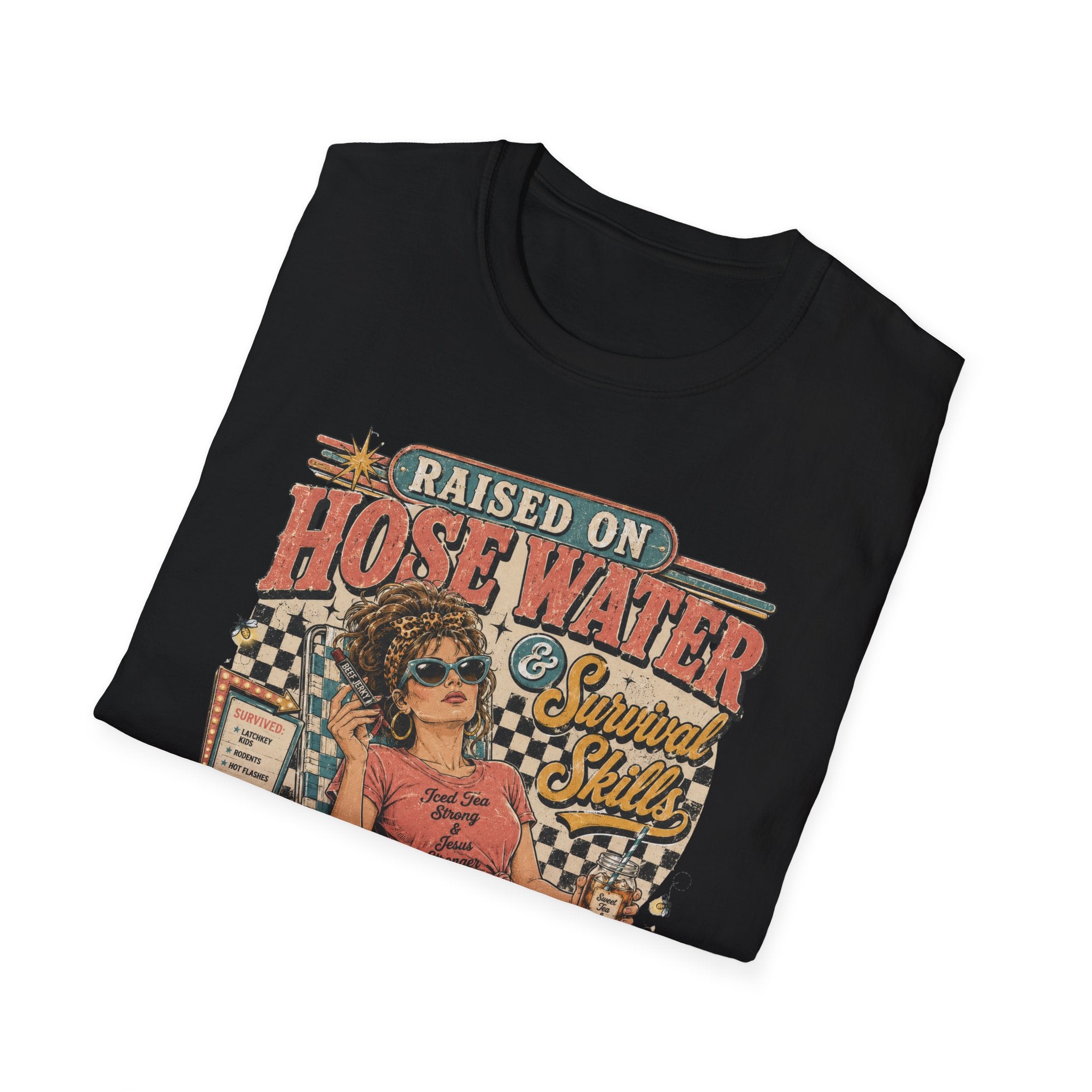 Raised on Hose Water Retro Graphic T-Shirt — Vintage Barber/Salon Vibes