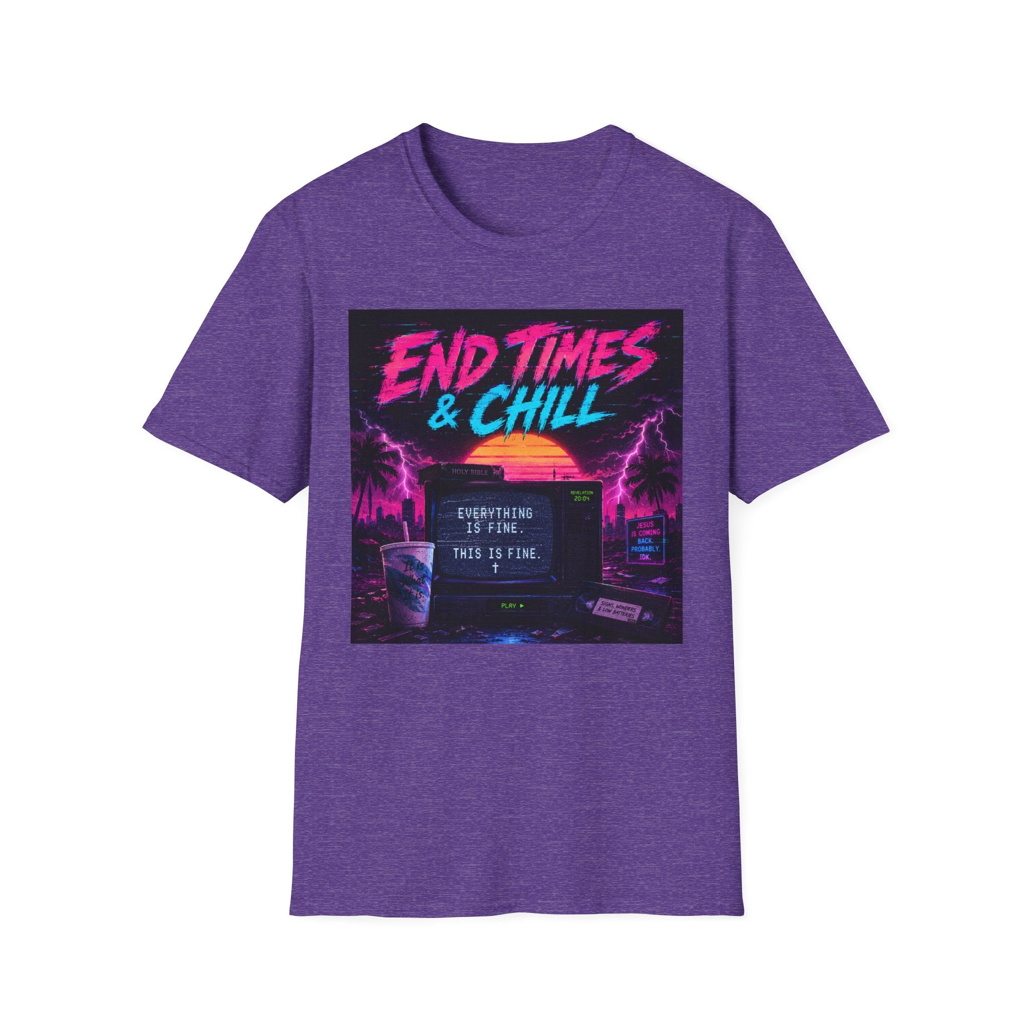Retro 'End Times & Chill' T-Shirt — Vaporwave Sunset Tee
