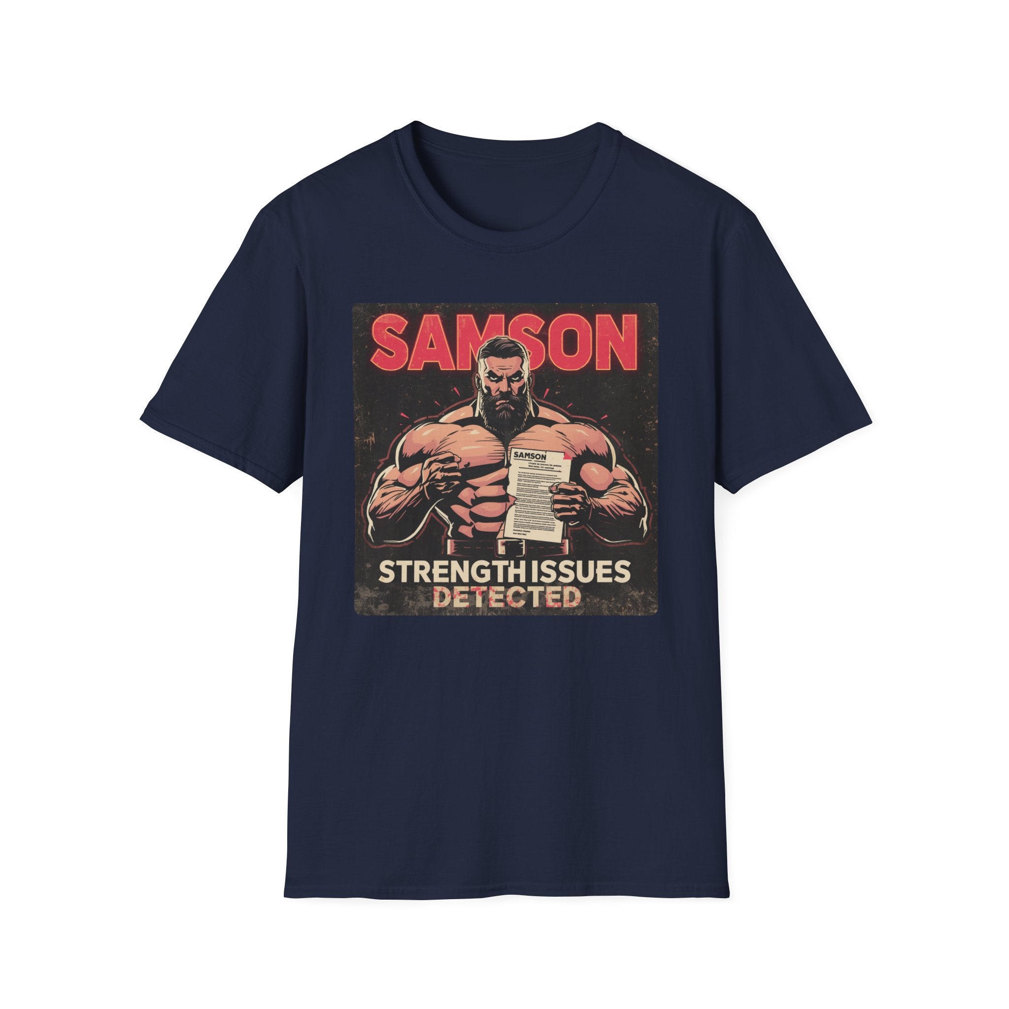 Samson Strength T-Shirt – "Strength Issues Detected" Retro Gym Tee