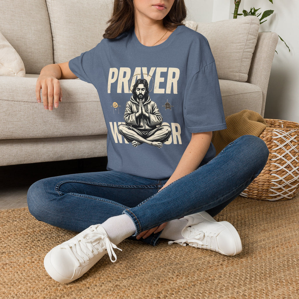 Prayer Warrior T-Shirt — Meditative Jesus Graphic Tee