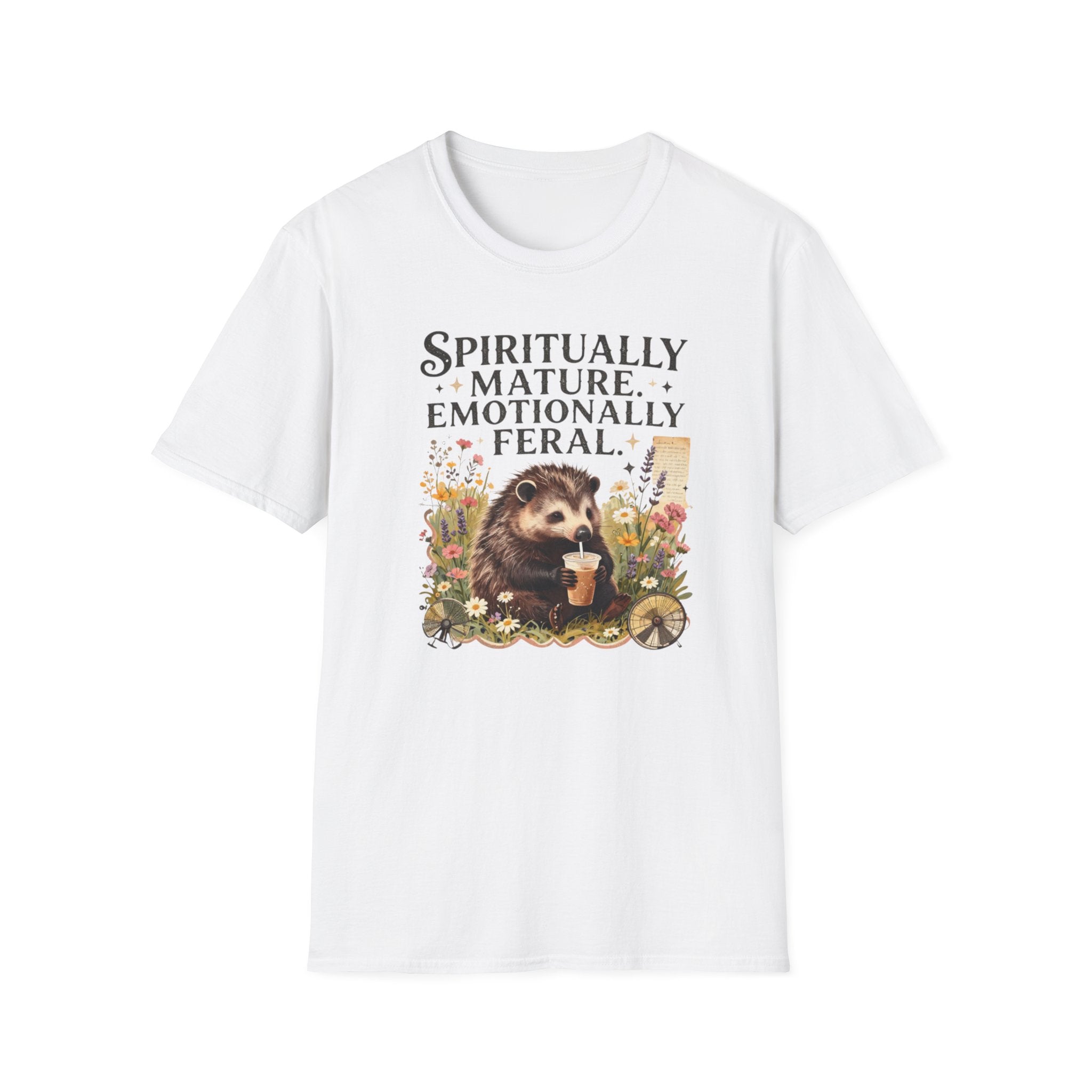 "Spiritually Mature, Emotionally Feral" Hedgehog Graphic Tee