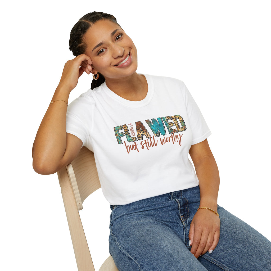 Flawed But Still Worthy T-Shirt – Inspirational Graphic Tee