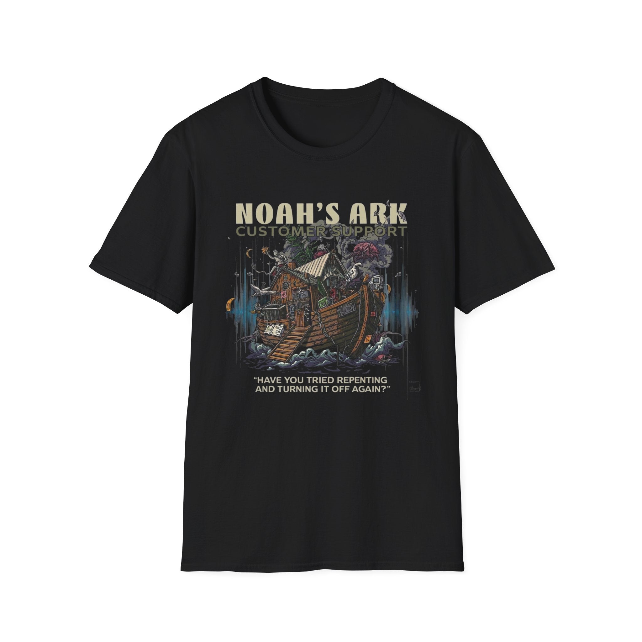 Noah's Ark Graphic T‑Shirt — Vintage Ark Illustration with Animals