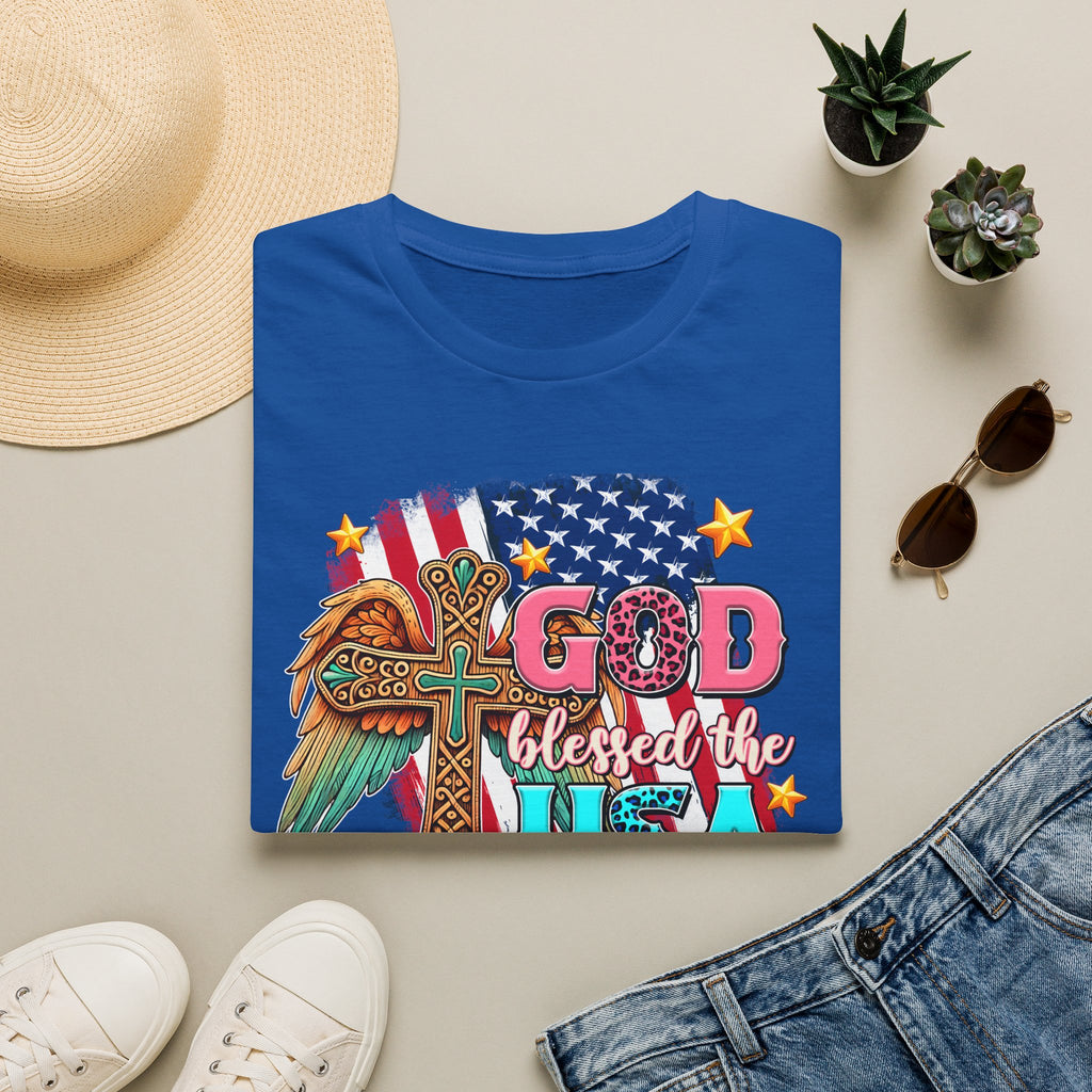 God Blessed the USA T-Shirt — Patriotic Christian Flag Tee