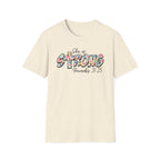 She Is Strong Floral T‑Shirt — Proverbs 31:25 Inspirational Women’s Tee