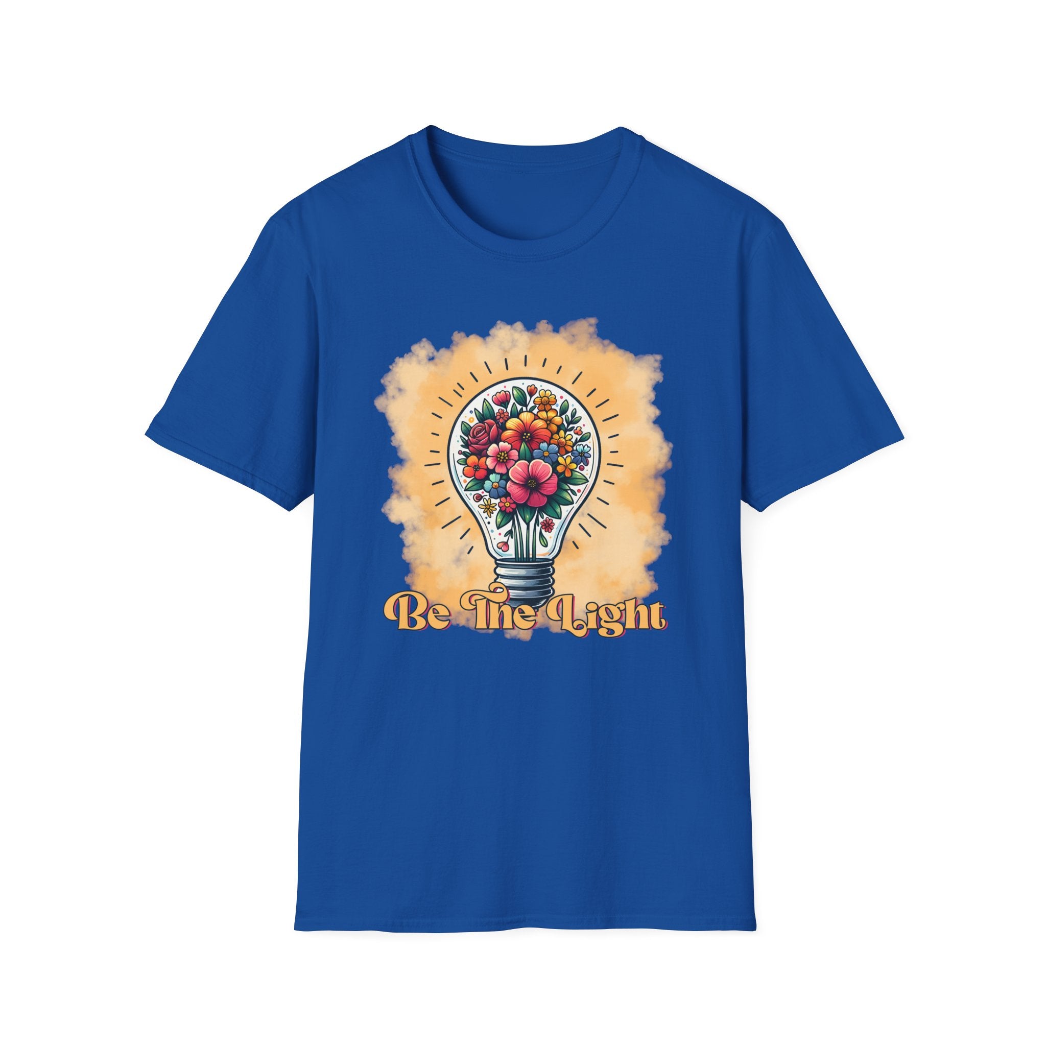 Be The Light Graphic T-Shirt — Floral Lightbulb Inspirational Tee