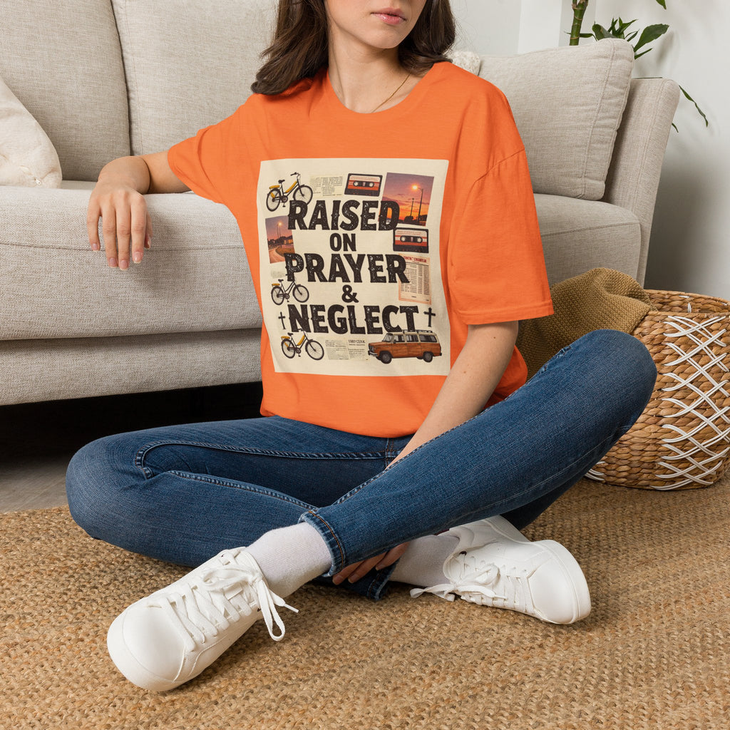 Raised on Prayer T-Shirt — Vintage Faith & Nostalgia Tee
