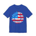 American Flag Sunflower T-Shirt — Patriotic USA Floral Tee for 4th of July