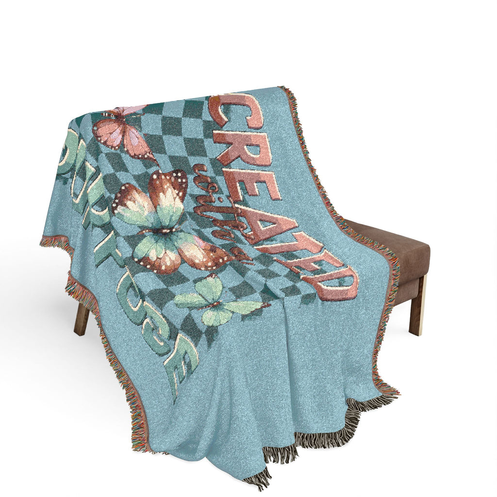 Created With Purpose Woven Blanket — Inspirational Butterfly Throw