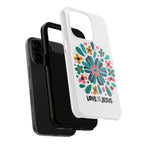 Tough Phone Case — “Love Like Jesus” Floral Christian iPhone Case