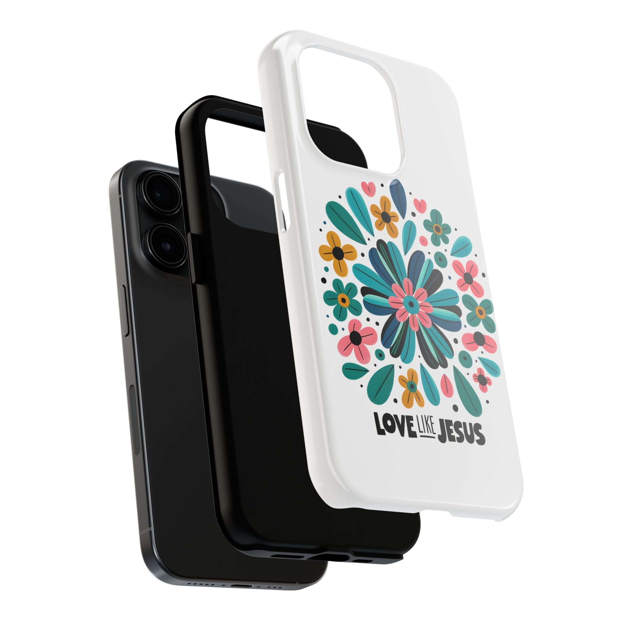 Tough Phone Case — “Love Like Jesus” Floral Christian iPhone Case