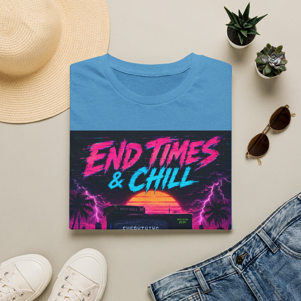 Retro 'End Times & Chill' T-Shirt — Vaporwave Sunset Tee