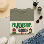 Fellowship Flannel & Fatigue T‑Shirt — Campfire Christian Retreat Tee