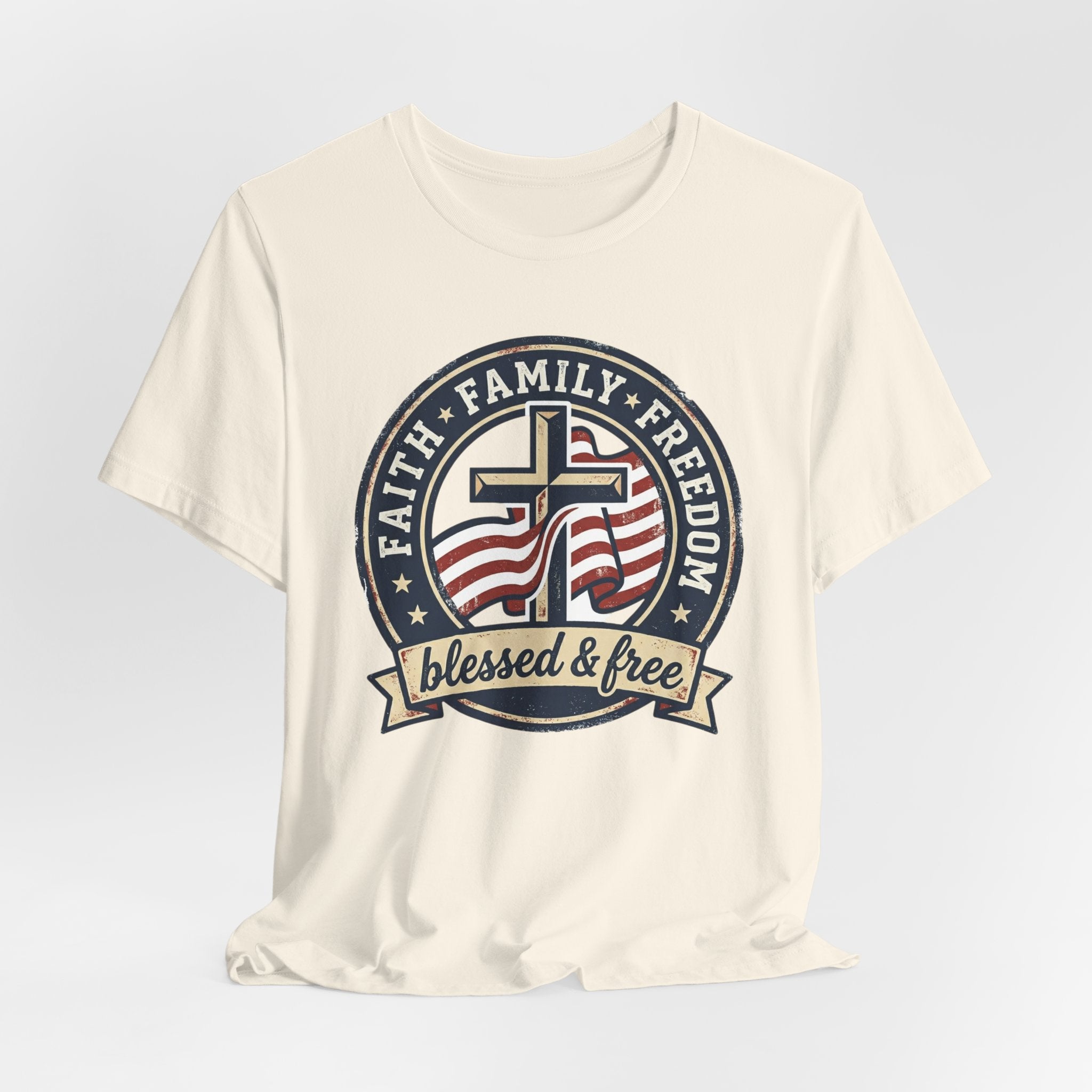 Faith Family Freedom Tee | patriotic, faith-based, vintage Americana