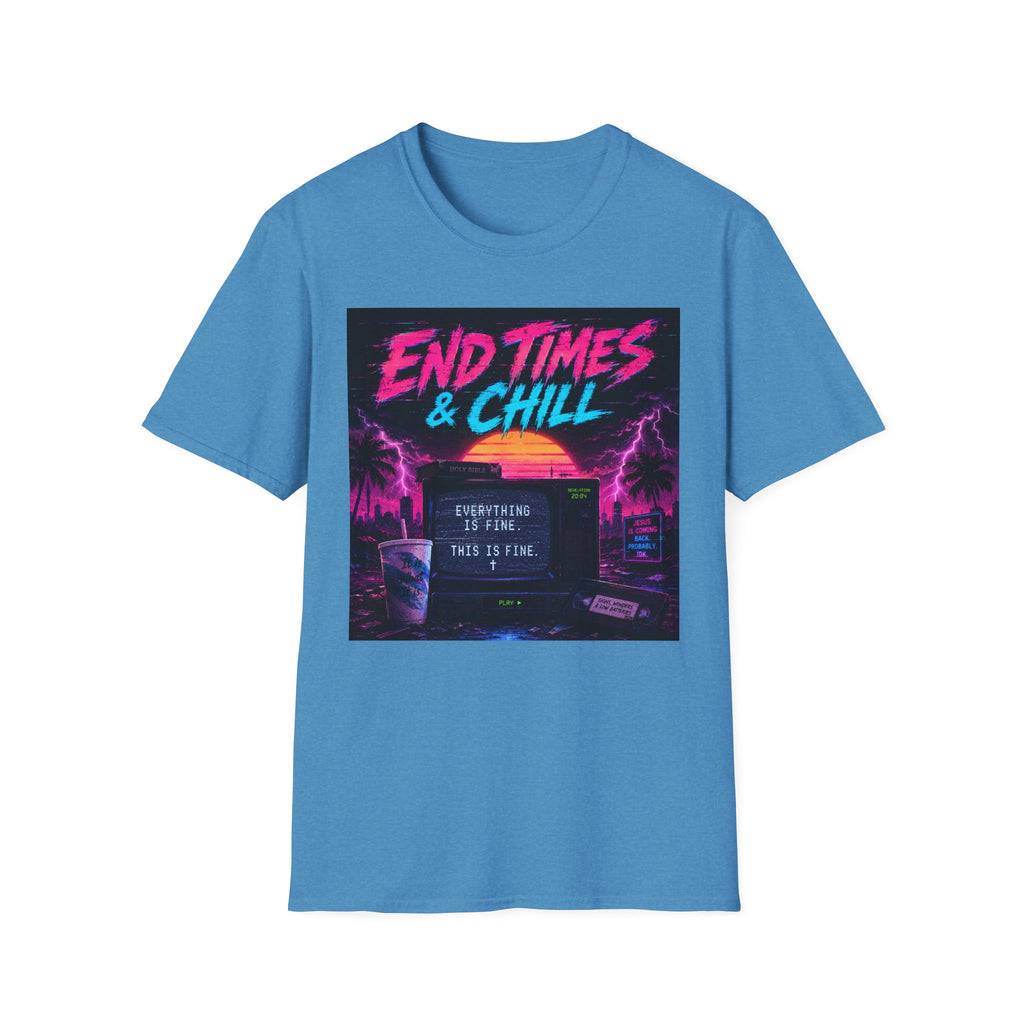 Retro 'End Times & Chill' T-Shirt — Vaporwave Sunset Tee